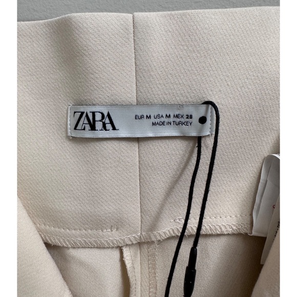 NWT Zara Cream High-waisted Dress Pants Medium - Picture 4 of 6